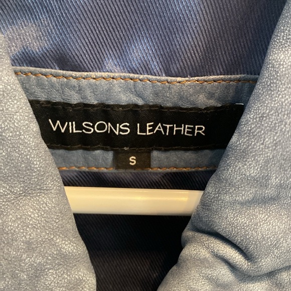 Used Wilsons Leather Light Blue Small leather jacket - Picture 2 of 3